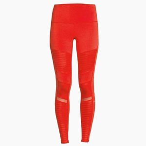 Alo Yoga High Rise Moto Leggings Red Cherry Leggings - SMALL